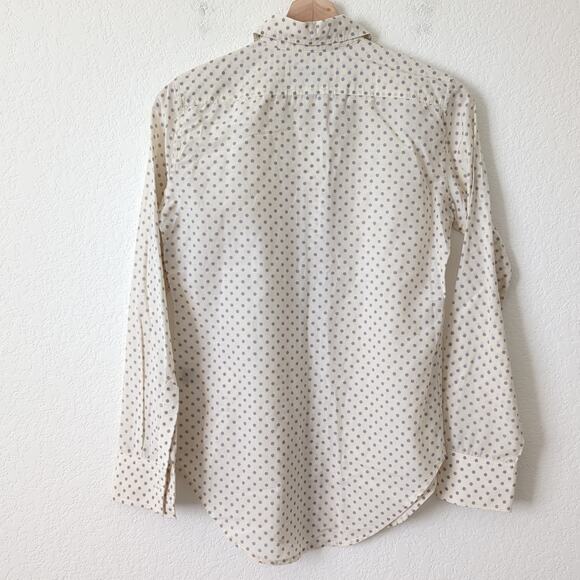 Raleigh Denim Workshop Women's Top Cream Gray Polka Dot Small Button Down USA - Picture 4 of 7